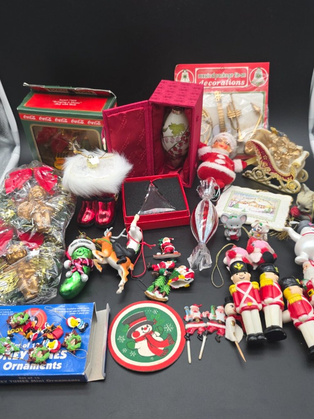 Vintage Christmas Tree Ornaments Decorations Lot of 44 Fun Assortment